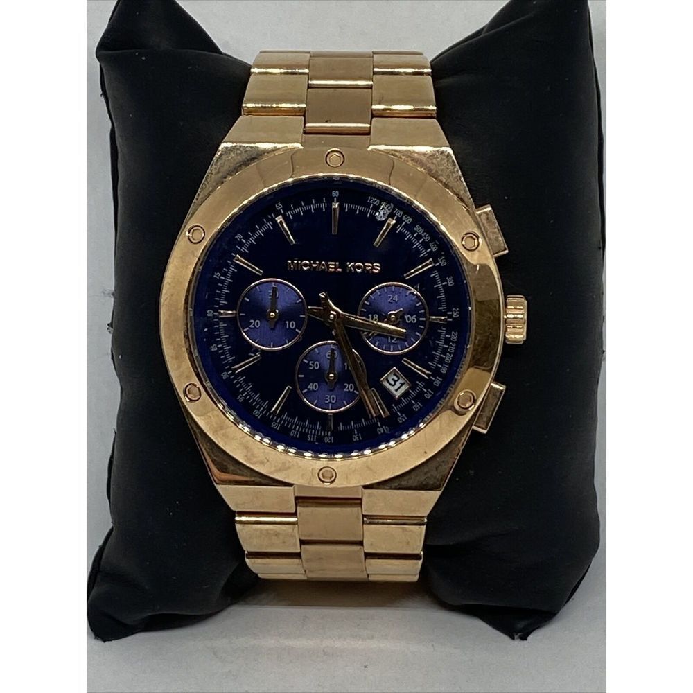 Michael Kors Reagan MK6148 Womens Stainless Steel Blue Analog Quartz Watch EE396